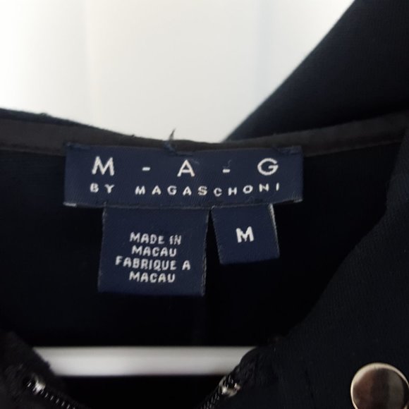 Mag by Magaschoni Belted Full Zip Hooded Jacket, Solid Black Size Medium - Picture 3 of 7